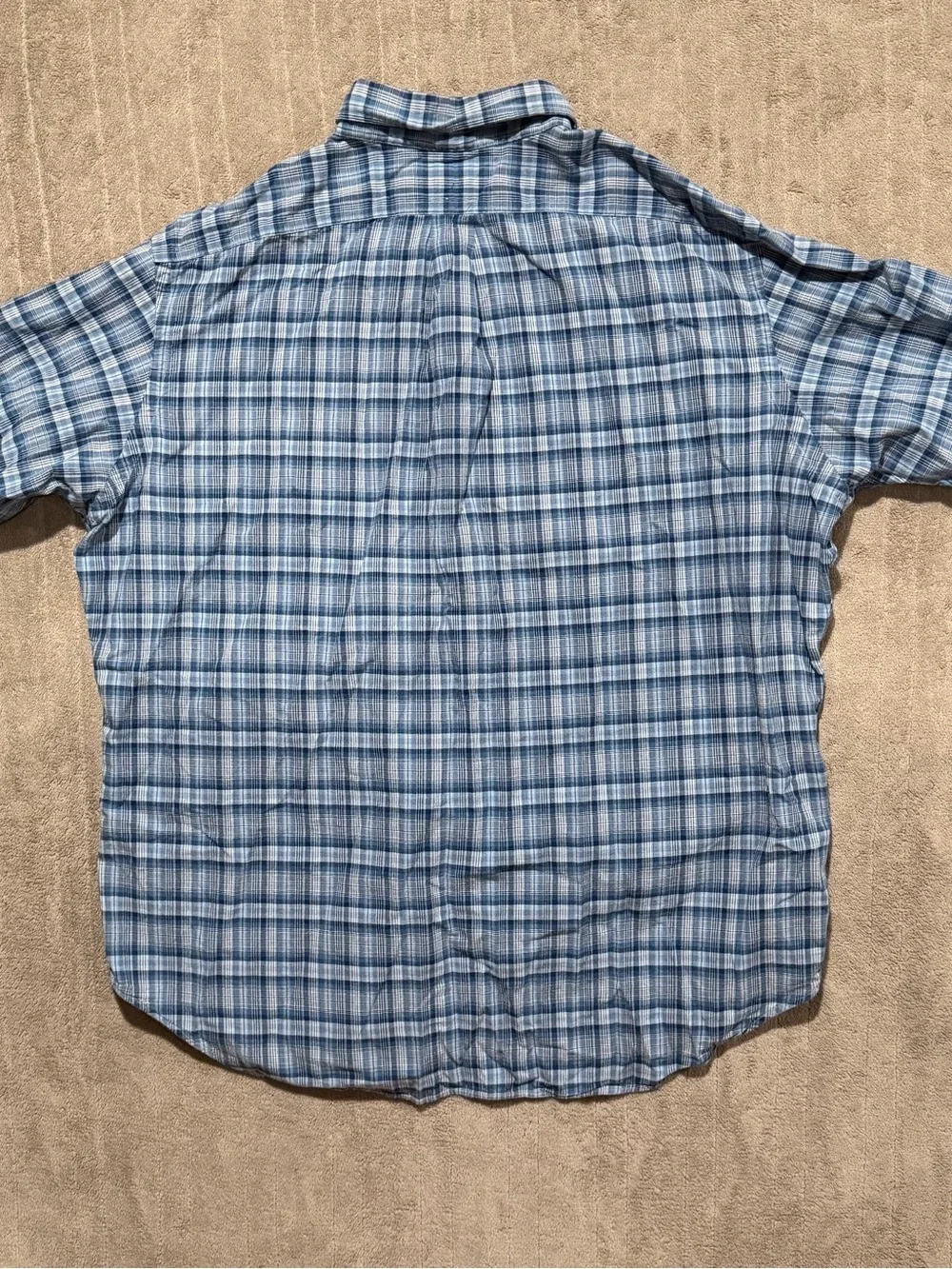 Men’s Polo Ralph Lauren XL Button Down Shirt Blue Plaid Short Sleeve Classic Fit